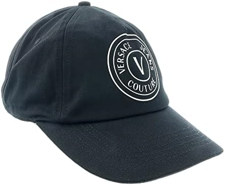 Versace Jeans Couture V logo șapcă de Baseball reglabilă-O mărime pentru bărbați Negru / Argintiu