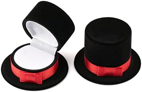 LIRUXUN roșu negru top pălărie bijuterii cutie catifea verigheta cutie colier Display cutie cadou Container caz pentru bijuterii