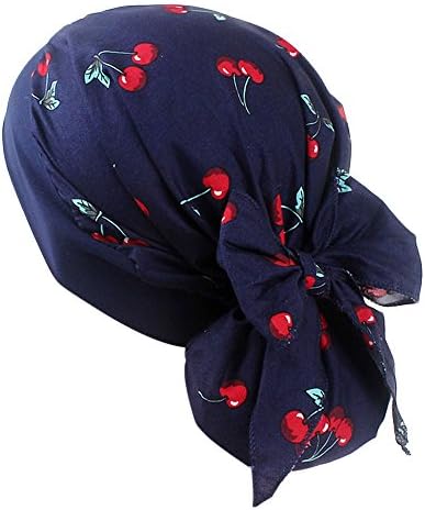 Pălărie de turban pentru femei tipărire florală etnică copertă africană pălării de înveliș ușor slouchy vintage beanie haps