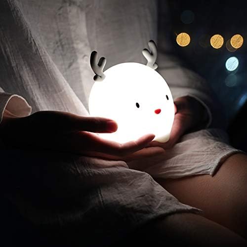 Lumina de noapte pentru copii de cerb, lumina de noapte din silicon premium pentru copii, lampa siliconică drăguță și slabă pentru o atmosferă calmantă la culcare