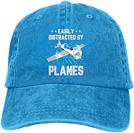 Ușor distras de avioane Slogan pălării de Cowboy Unisex capace de Baseball reglabile Negru