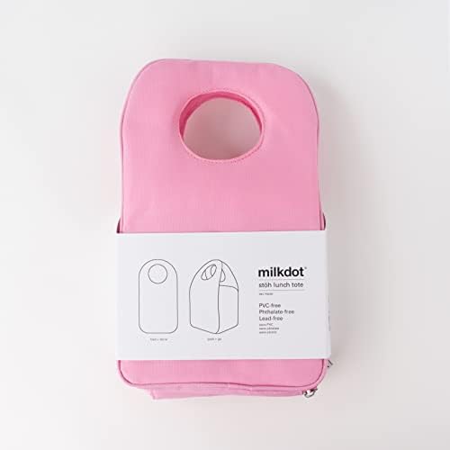 Geantă de prânz izolată milkdot Designer, geantă frigorifică reutilizabilă roz deschis pentru mâncare și băuturi, perfectă pentru femei, bărbați și copii, elegantă pentru băieți și fete de toate vârstele