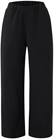 Pantaloni pentru femei pantaloni cu talie înaltă elastică pantaloni de lenjerie de bumbac pantaloni de plajă yoga cu buzunar