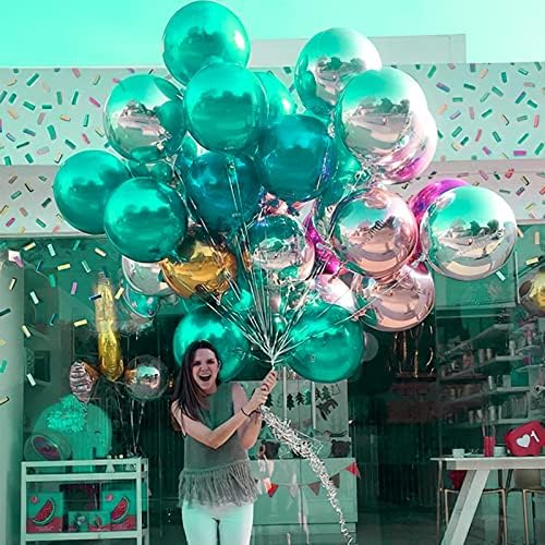Balloane verzi de petrecere, 6 buc baloane cu folie verde, 22 inch gigant baloane 4D folie, baloane mari Mylar, baloane pentru decorațiuni de naștere, decorațiuni de nuntă, decorațiuni de petrecere