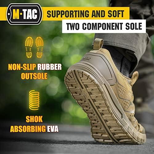 M -TAC Sport Summer Summer For Men - EDC Confortabil Cushioning Eva Sole - Pantofi respirabili cu plasă ușoară