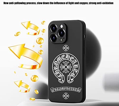 Carcasă YHSJUEK iPhone 14 Pro, carcasă din silicon lichid, capac de protecție completă pentru corp, carcasă de telefon subțire, subțire de microfibră moale anti-zgârietură pentru bărbați, negru de 6,1 inci