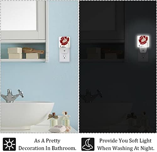 RodailyCay Sensing Light Light Fortune Flower, 2 pachete Lumini de noapte Plug în perete, lumini de noapte cu LED-uri calde pentru creșă, dormitor, baie, hol, dormitor pentru copii, scări