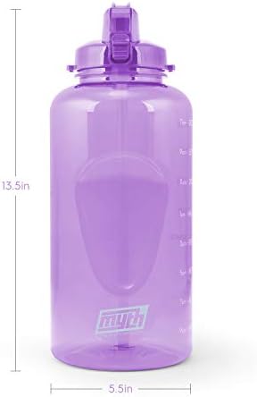 Sticlă de apă motivațională de galon motivațional cu paie - 1 galon sticlă cu marcaj de timp - sticlă de apă fără BPA