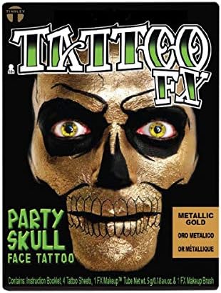 Loftus Glow in the Dark Skeleton Party Skull Face Tattoo costum accesoriu, Dimensiune Standard, Verde