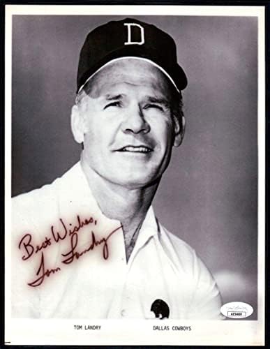 Tom Landry semnat autografat 8x10 Cowboys laminat JSA AB54669 - Fotografii autografate NFL