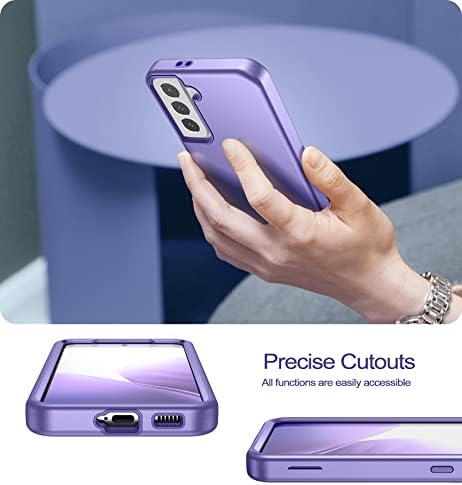 WELOVECASE PENTRU SAMSUNG GALAXY S21 5G Carcasă, Acoperire 3 în 1 Protecția completă a corpului de protecție hibridă TPU Bumper cu trei straturi pentru Samsung Galaxy S21 6,2 inch violet deschis