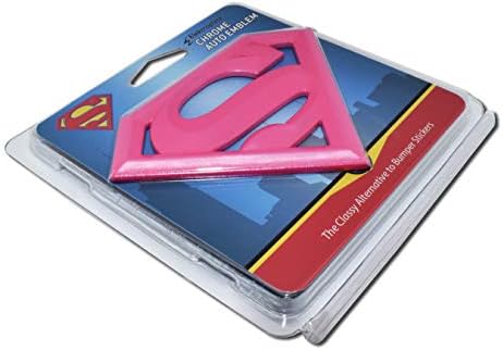 Supergirl Hot Pink Pink Sparkle Metal Emblem