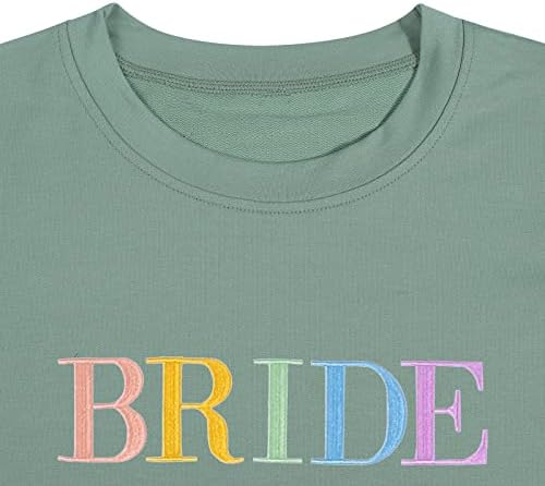 Hanorac cu mireasă pentru femei pentru femei nunta miere pulover tops broderie cu mânecă lungă tricou cu mânecă de logodnă cadou