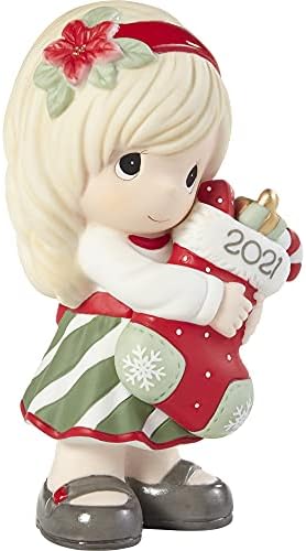 Momente prețioase mă umple cu Figurina fetiței datate de Crăciun 211001, alb