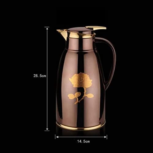 Sticlă de cafea izolată din oțel inoxidabil cu ceainic 1,6 litri, termos de tip presă, capacitate mare, flacon termic de rezistență