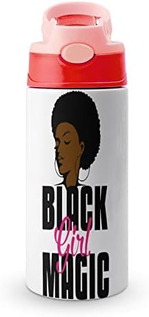 Black Girl Magic Magic Colorat Apă Colorată din oțel inoxidabil Cupa de călătorie izolată Cupa de blocare a capacului sticle de sport cu capac