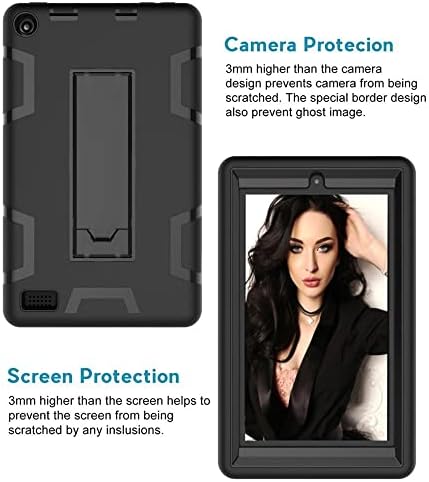 Pentru Fire 7 Caz 2017 Eliberați a 7 -a generație, Kickstand Impact Heavy Duty Case pentru Kindle Fire 7 inch