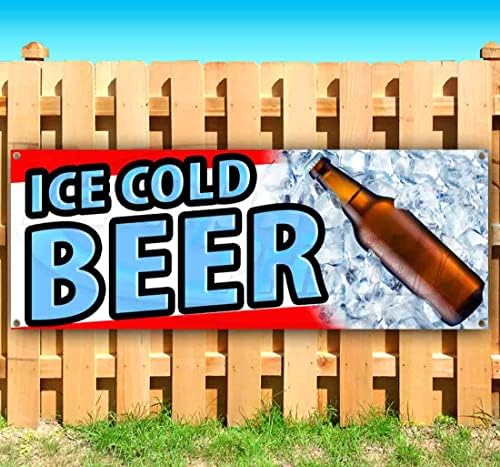 Banner de bere rece cu gheață 13 oz | Non-fabric | Vinil cu o singură față cu o parte din metal