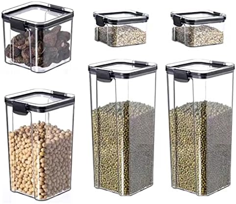 GENIGW 6buc Containere de bucătărie Organizator cutie de condimente borcane de depozitare pentru cereale borcan pentru borcane vrac cu capac