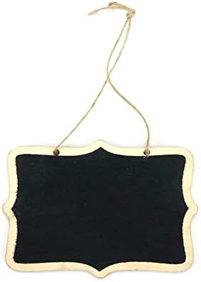 TSNAMAY 40pcs Chalkboards Mini Etichete de tablă din lemn Etichete de tablă dreptunghiuri cu funie cu frânghie cu două fețe