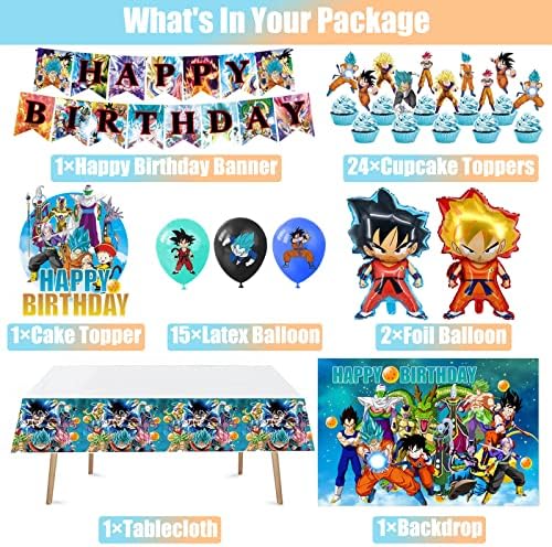 Consumabile Pentru Petrecerea Dragonului, Decorațiunile Pentru Petrecerea De Ziua De Naștere Dragon Ball Includ Fundal, Banner