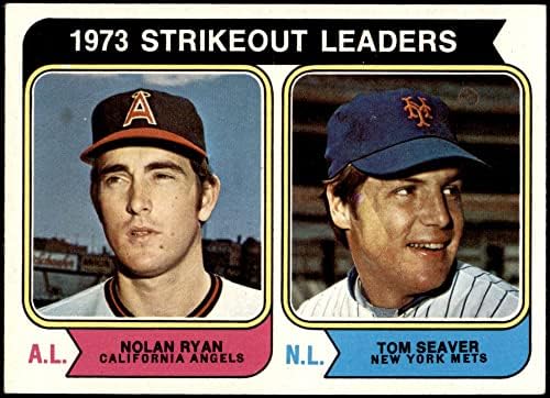 1974 Topps # 207 Lideri de atac Nolan Ryan/Tom Seaver Angels/Mets Ex/MT+ Angels/Mets