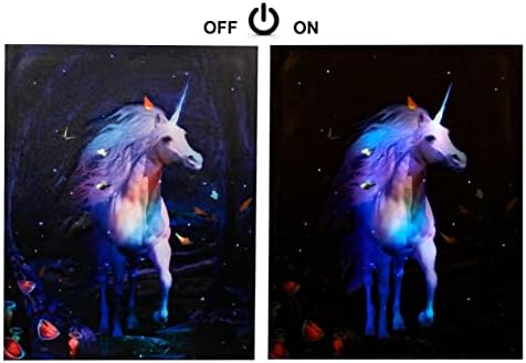 Dohwa Blingco Shiny Unicorn LED Artă de perete luminată cu poster cu cronometru pentru decorațiuni de casă accesorii pentru