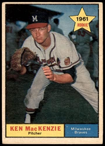 1961 Topps # 496 Ken Mackenzie Milwaukee Braves Braves Good