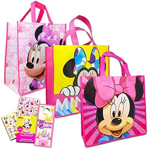 Punctul de valoare Disney Minnie Mouse Mouse - 3 PC Minnie Reutilizabil Mare Minnie Mouse Bags cu autocolante Minnie Mouse