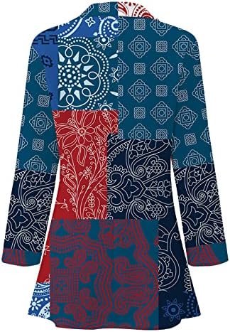 Cardigan tipărit pentru femei Costum formal cu mânecă lungă de afaceri Business Birou Bluză Bluză pentru femei Paltoane de