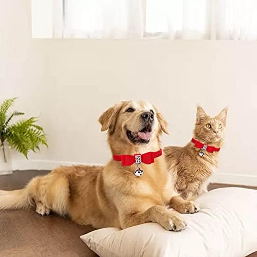 Guler pentru pisici elegante cu arc de pisici guler clopot lanț de câini guler pentru animale de companie gulere cu papion