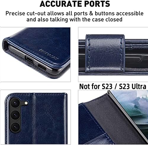 Husă portofel MONASAY pentru Galaxy S23 + Plus 5g, [blocare RFID] Husă pentru telefon mobil din piele Flip Folio cu suport