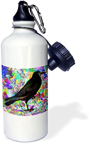 3Drose „Crow într -un model abstract de Angelandspot Sports” Sticlă de apă, 21 oz, natural