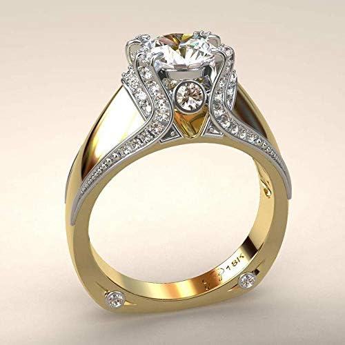 18K Placat Cu Aur Alb Topaz femei nunta inel de logodna cadou bijuterii Dimensiune 6-10