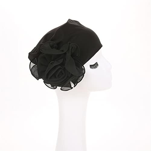 Pălării de turban chimio -yyaojhao chimio pentru femei - flori elastice beanie headwrap șepci solidă grătar pentru acoperirea părului cancerului