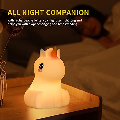 Puppy + Unicorn Kids Night Lights, lumini de pepinieră huggabile pentru bebeluși și copil, lampă cu LED din silicon, operat la distanță, baterie reîncărcabilă USB, 9 culori disponibile, cronometru automat, 2 telecomenzi