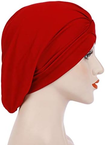 Beanie Cap femei Twist nod plisată Turban Headwrap pentru femei Wrap Turban Baggy musulman Beanie pălării pentru femei