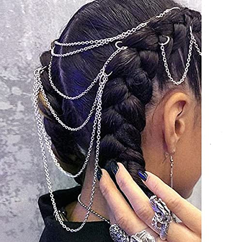 5pcs Hair Bijuterie Inele Inele de argint Accesorii pentru păr pentru păr Dreadlock Hair Braid Pandantive Clip Clip Braiding Hair Decoration Clips for Women