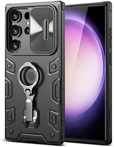 Nillkin pentru Samsung Galaxy S23 Case ultra cu capac de cameră diapozitivă și Kickstand modernizat, carcasă Ultra Phone S23