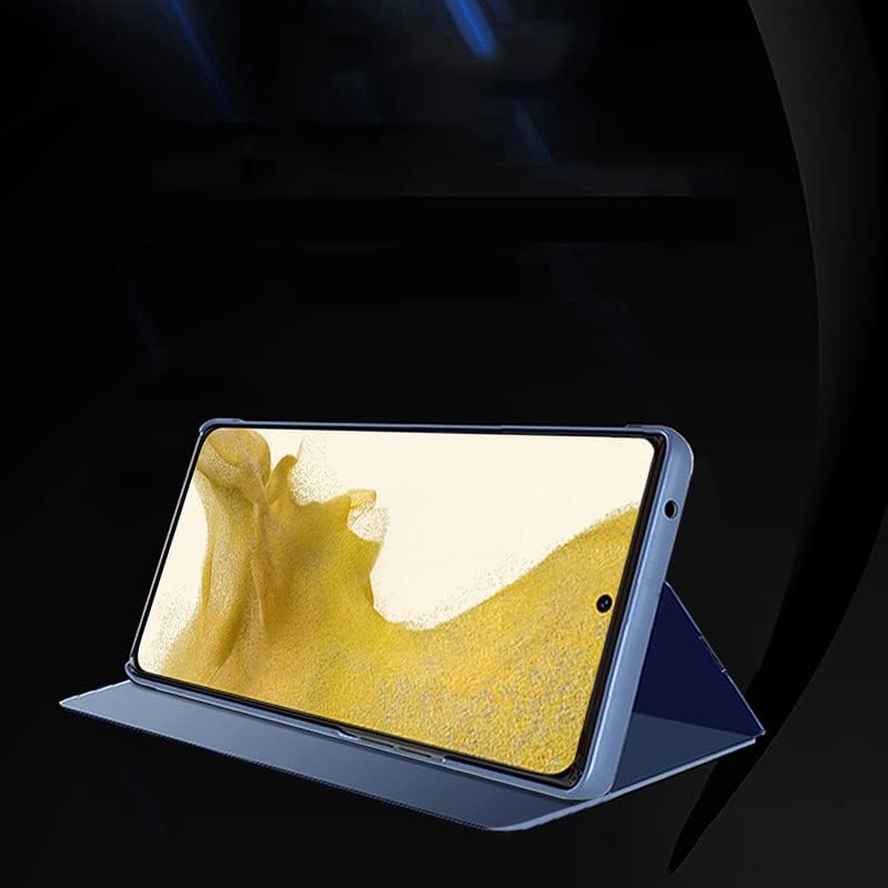 COTDINFOR compatibil cu Samsung Galaxy S23 caz oglindă vedere clar Glitter piele Flip caz cu Kickstand lux Cu Stand Design