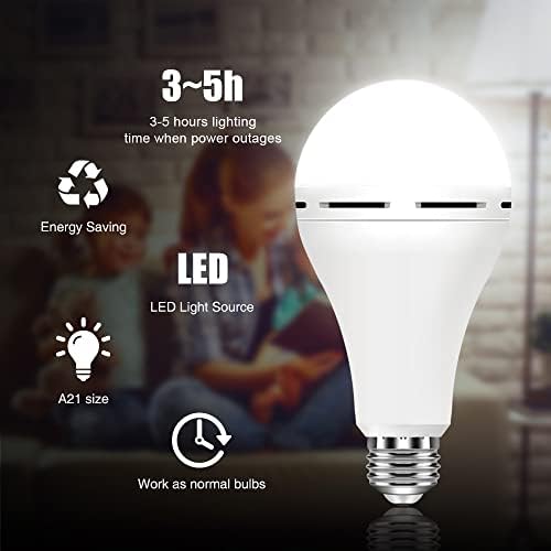 BoRccdit 10PK bec LED de urgență-reîncărcabil-becurile păstrează iluminarea în timpul întreruperii alimentării 12W 6500K LED