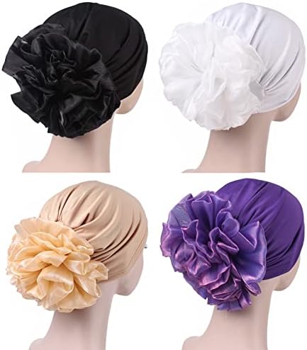 Femei Flori elastice Turban Beanie cap eșarfă wrap Chemo Cap pălărie pentru Cancer pacient