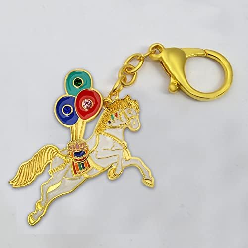 Feng Shui Joyous Windhorse Amulet Keychain Lucky Keychain W5329