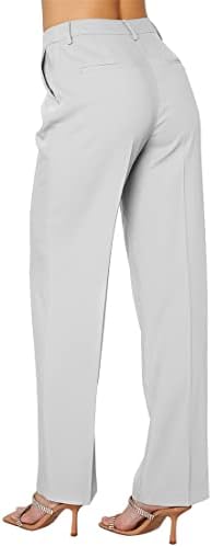 Pantaloni de costum solid pentru femei ebifin Pantaloni casual pantaloni cu picioare drepte pantaloni cu buzunare pantaloni