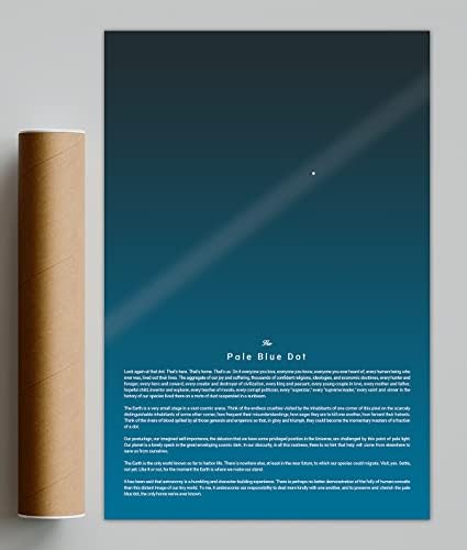 16x24 - afișul punctului albastru pal, nefericit, citat de inspirație, imprimeu astronomie, birou dormitor de zi, astronaut,