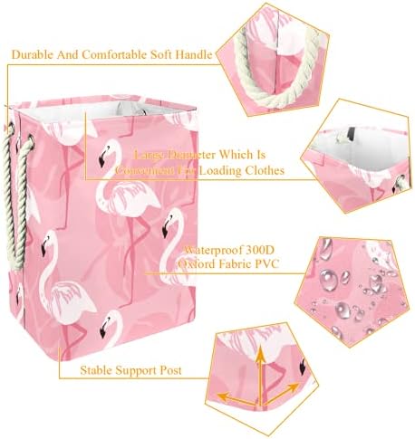 Inhomer Flamingo roz rufe mari împiedică haine pliabile impermeabile coș pentru îmbrăcăminte organizator de jucării, Decor