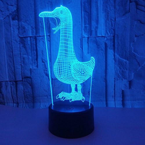 Duck Model Night Light Toys LAMPUL 3D Optical Illusion cu atingere și telecomandă și 16 culori Schimbare decor dormitor pentru