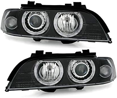 Faruri Vp26 faruri set lateral șofer și pasager ansamblu faruri proiector lumini față ochi de înger Inele negru LHD RHD compatibil cu BMW Seria 5 E39 1995 1996 1997 1998 1999 2000