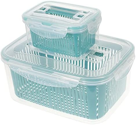 Zerodeko 2buc cutie frigider cutie de depozitare containere din sticlă cu capace cutie alimentară de mare Capacitate frigider