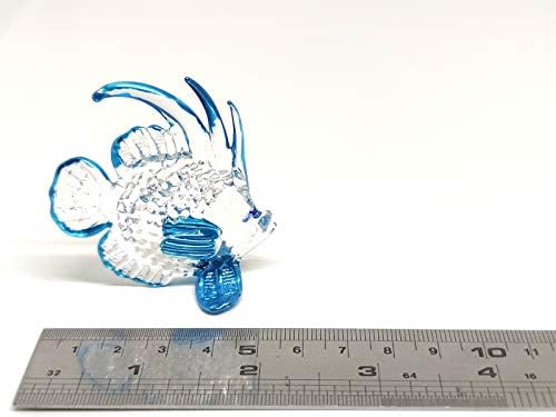 Sansukjai pește figurine în miniatură animale pictate manual de sticlă suflată de sticlă de sticlă decorate, v3